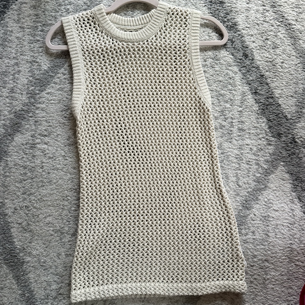 TNA Cream Knit Beach Cover Up Dress